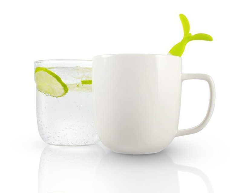 dipper 1++ 雙杯組 (白杯+咖啡蓋+綠芽攪拌棒款) - แก้วมัค/แก้วกาแฟ - วัสดุอื่นๆ สีนำ้ตาล