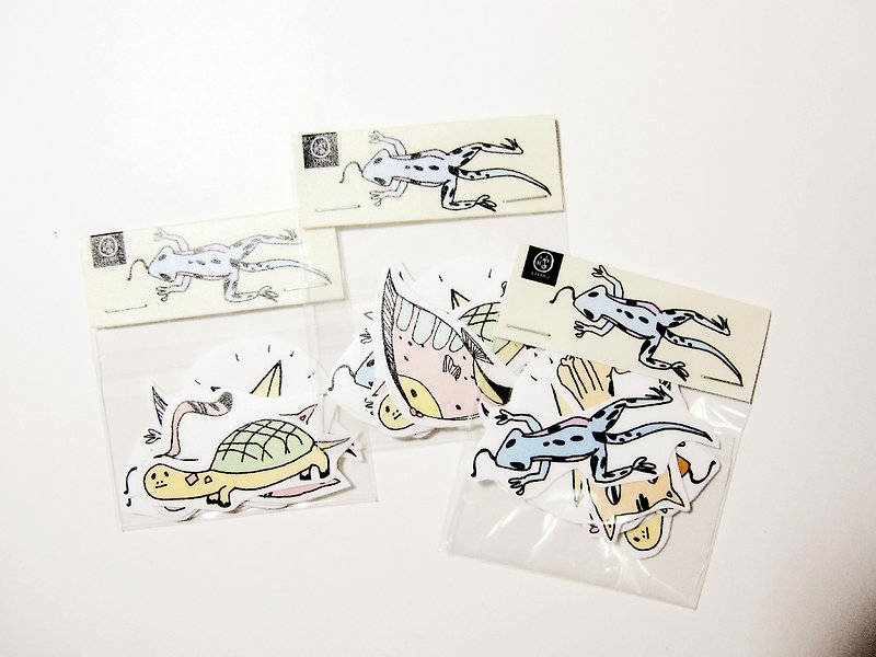Lizard series of stickers _ - สติกเกอร์ - พลาสติก หลากหลายสี