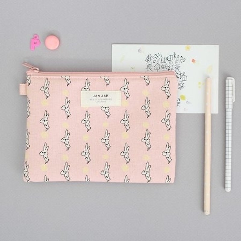 Dessin-jam jam-purpose forest animals canvas bags M- bunnies, LWK95027 - Toiletry Bags & Pouches - Other Materials Pink