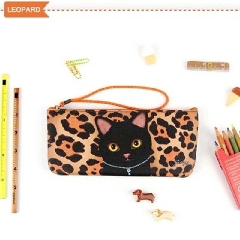 Jetoy, Choo choo sweet cat vanilla carry bag_Leopard J1504706 - Toiletry Bags & Pouches - Other Materials Multicolor