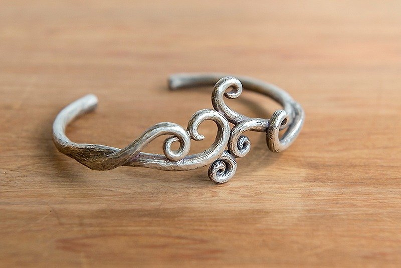 Fern / 925 silver bracelet # C-Elf Fantasy # - สร้อยข้อมือ - โลหะ สีเทา
