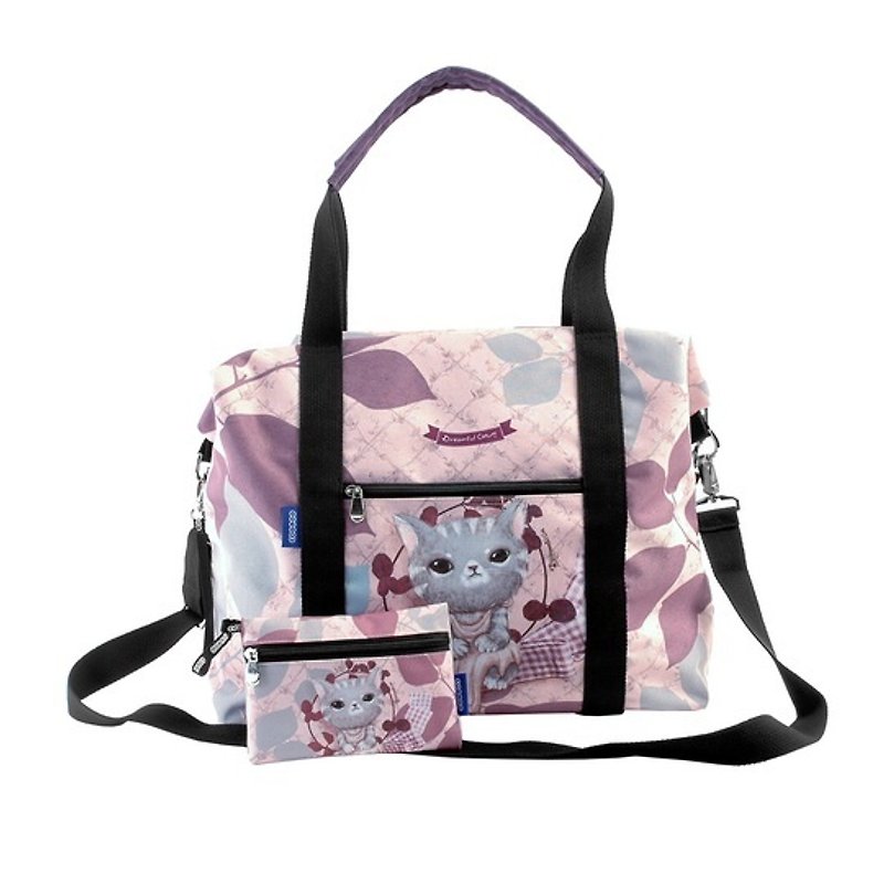 COPLAY  travel bag-mumu cat - กระเป๋าแมสเซนเจอร์ - วัสดุกันนำ้ สึชมพู