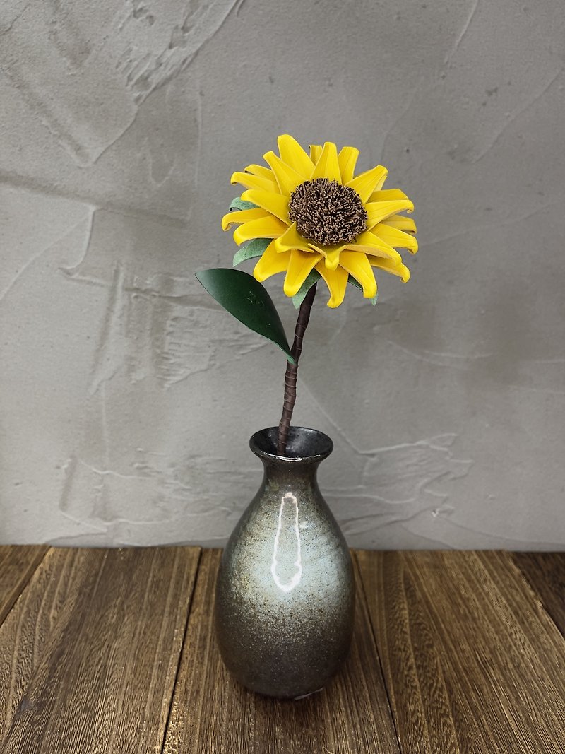 Leather Sunflower - Items for Display - Genuine Leather Yellow