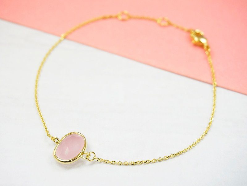 Edith & Jaz • Birthstone Series - Rose Quartz Bracelet (September) - Bracelets - Gemstone Pink