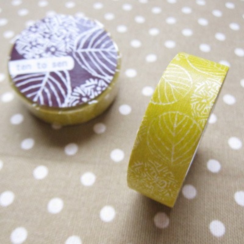 Kurashiki artisan x dot line pattern making workshop and paper tape [紫阳花-芥芥黄(26534-03] - Washi Tape - Paper Yellow