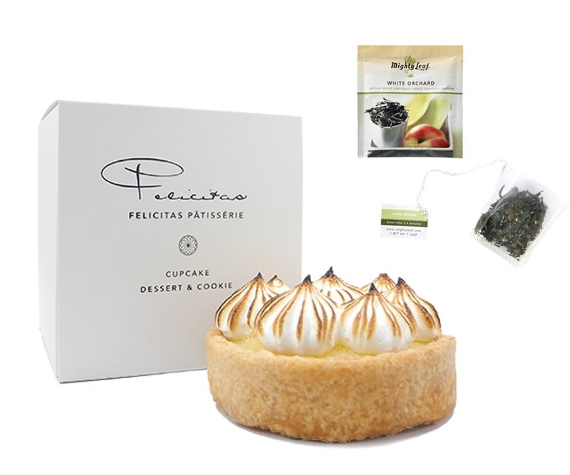 Exclusive Tea A (protein lemon tower Lemon Meringue Tart + fruity pekoe White Orchard) - Savory & Sweet Pies - Fresh Ingredients Yellow