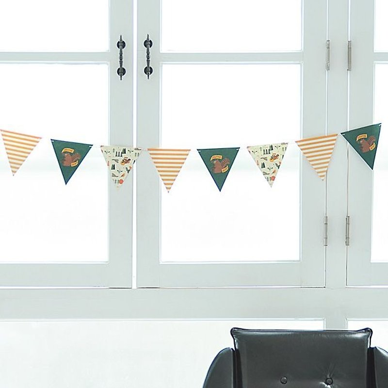 Dessin x Jamstudio-Jam happy party pennant Strap - Squirrel with Acorn, JSD79411 - Wall Décor - Paper Green