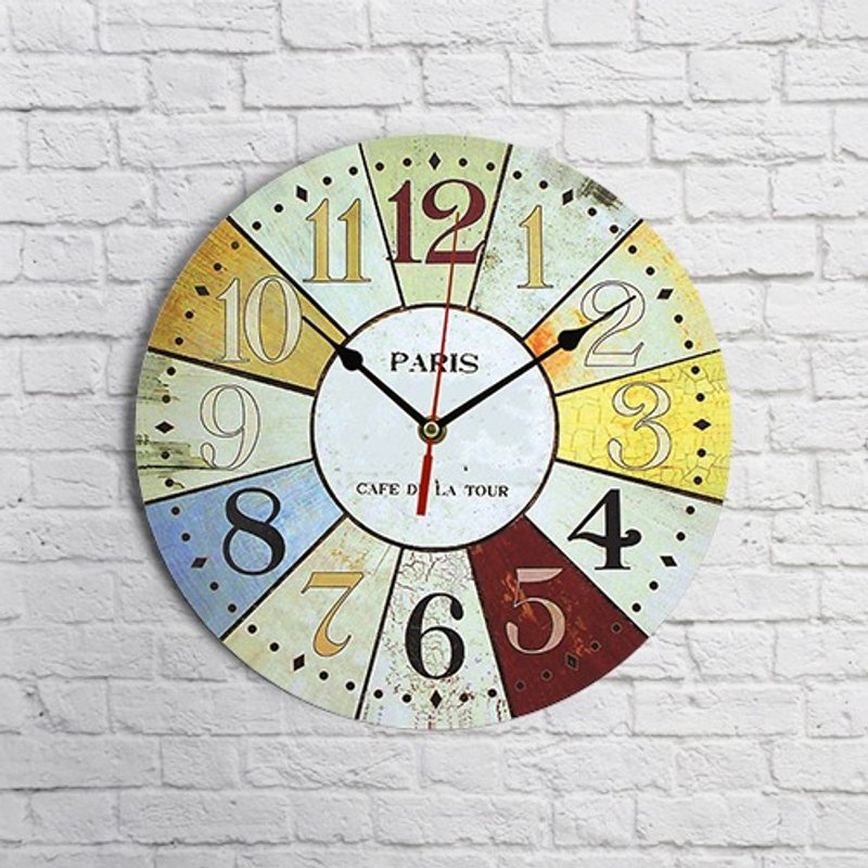 [UrbanStyle] Paris cafe veneer wall clock SKU BP2-WLDC3-sk - Clocks - Wood 