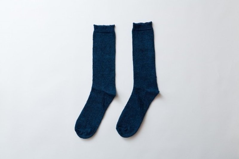 Pint! 亞麻針織襪子 男裝（深藍色/Dark blue） - 襪子 - 其他材質 藍色