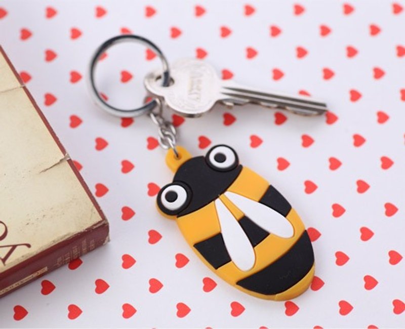 Organized Travel- animal key rings - bees - Keychains - Silicone Yellow