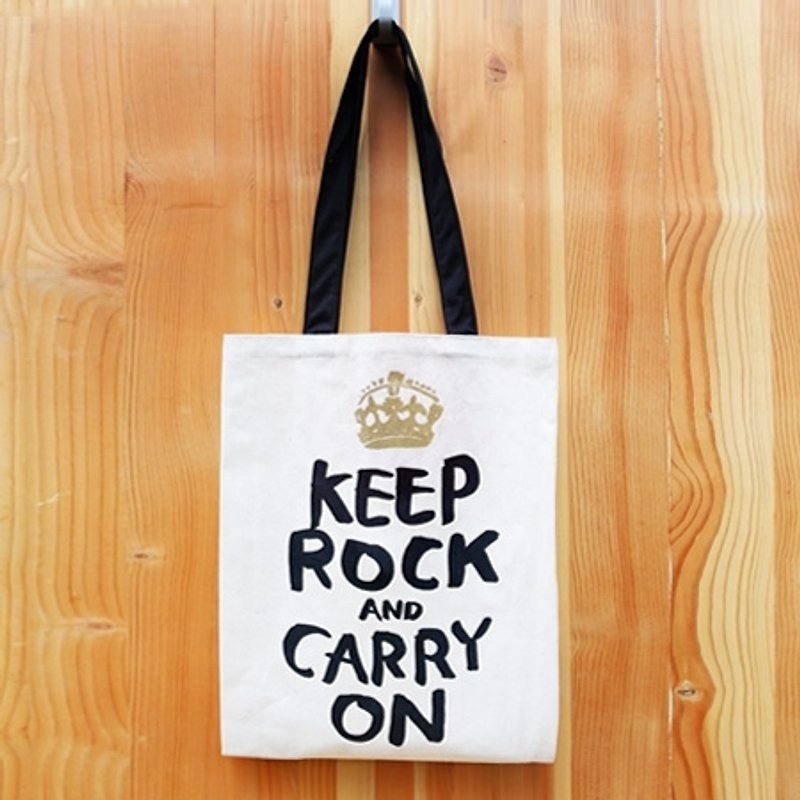 keep rock and carry on Tote Bag - 側背包/斜孭袋 - 其他材質 