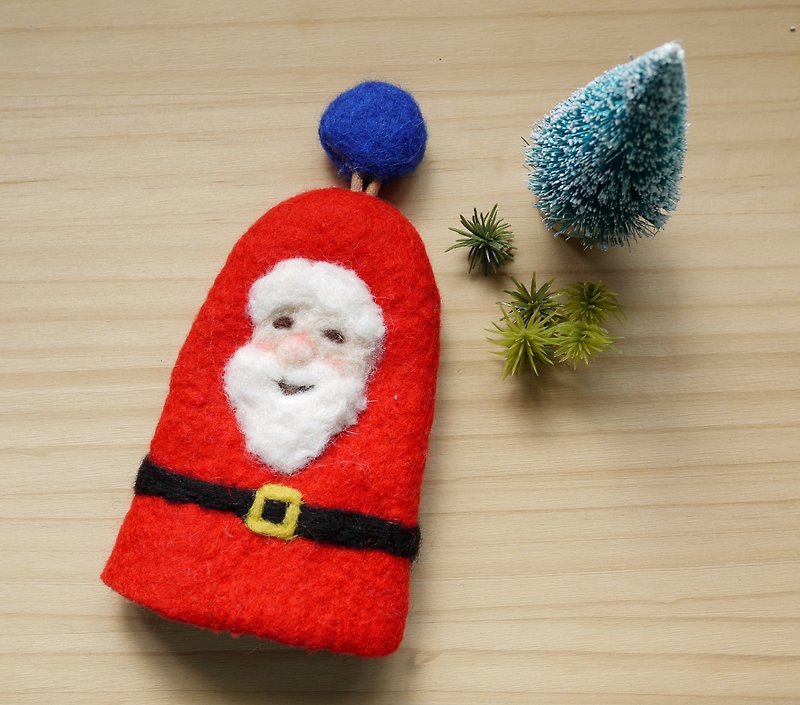 羊毛氈聖誕老人鑰匙包 - 鑰匙圈/鑰匙包 - 羊毛 