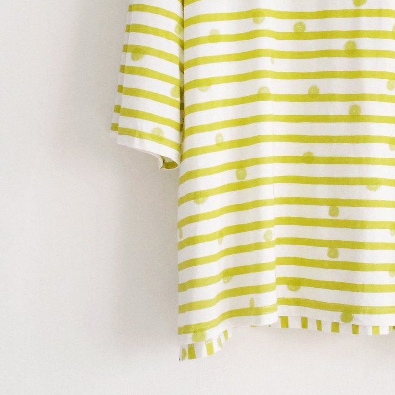 Striped little tee - mustard yellow - Women's T-Shirts - Cotton & Hemp Yellow