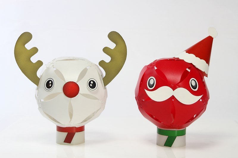 【Geway】Yongpet Lighting_Christmas Night Light_Santa and Little Elk_DIY Teaching - Other - Plastic Red