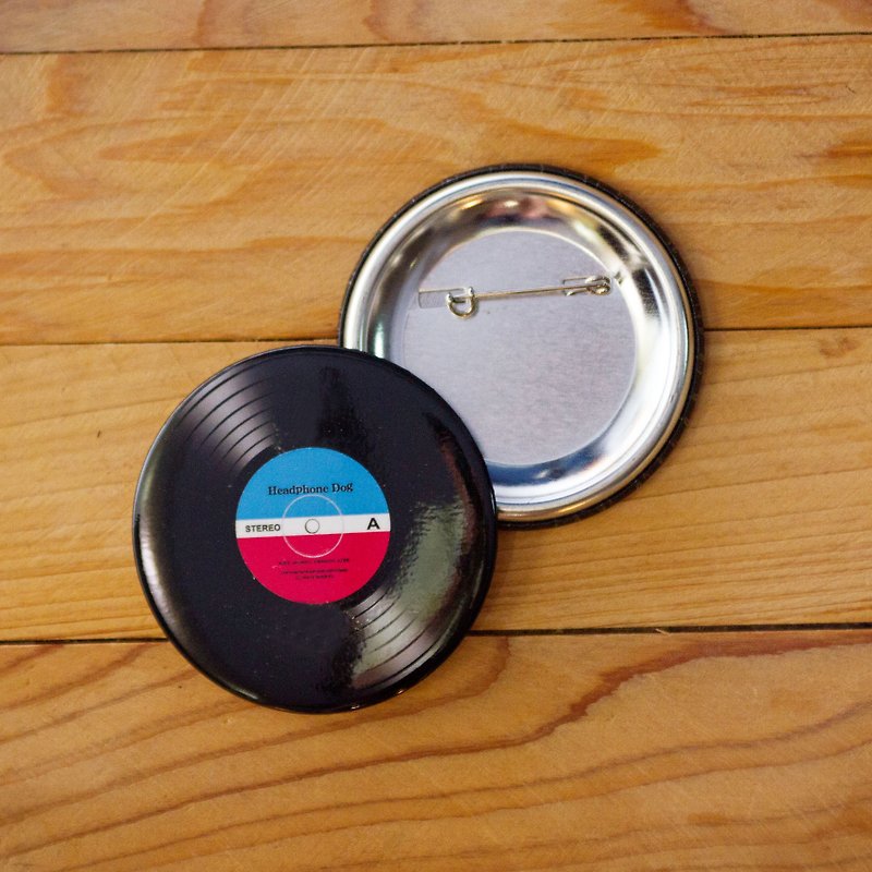 Vinyl Record badge / pin (L: 58mm) - เข็มกลัด - โลหะ 