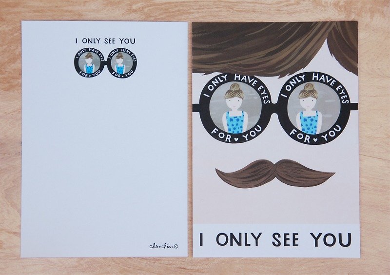 Chienchien - I ONLY SEE YOU! - Series 02 Illustrator Postcard / Card - Cards & Postcards - Paper White