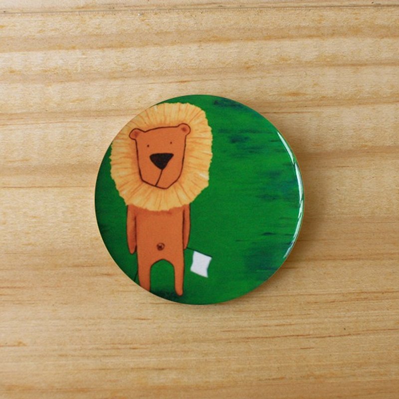 Pins | white flag lion - Brooches - Other Materials Green