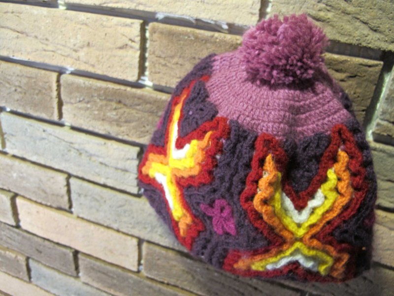 造型立體編織 毛帽-紫 - 帽子 - 其他材質 紫色