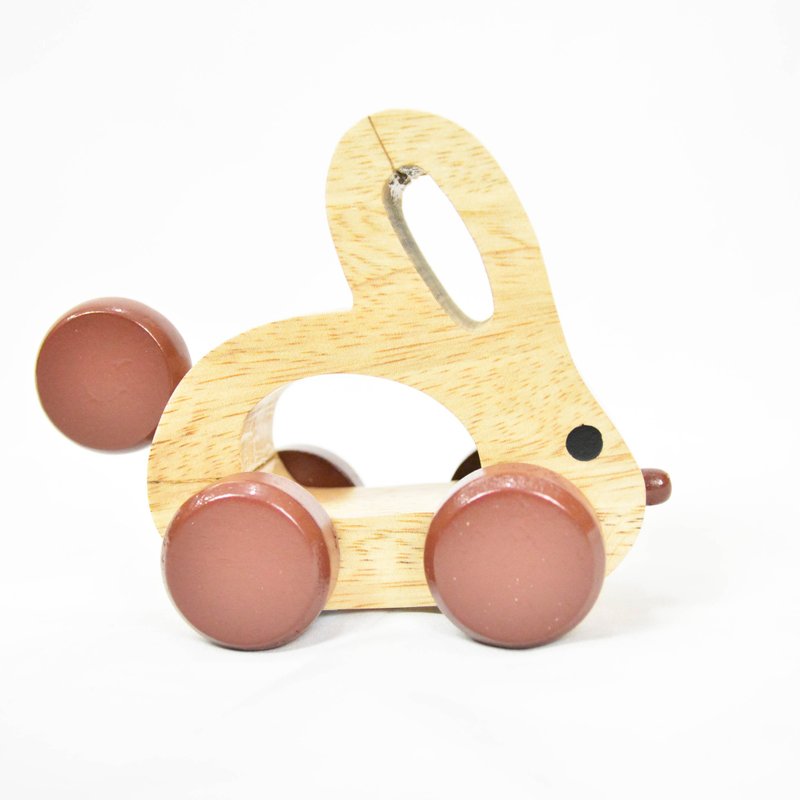 Rabbit trolley _ fair trade - ของเล่นเด็ก - ไม้ สีกากี
