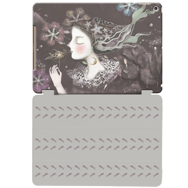 Painted love series - a soft spot -tinting Lin Wenting "iPad / iPad Air" Crystal Case + Smart Cover (magnetic pole) - เคสแท็บเล็ต - พลาสติก สีดำ