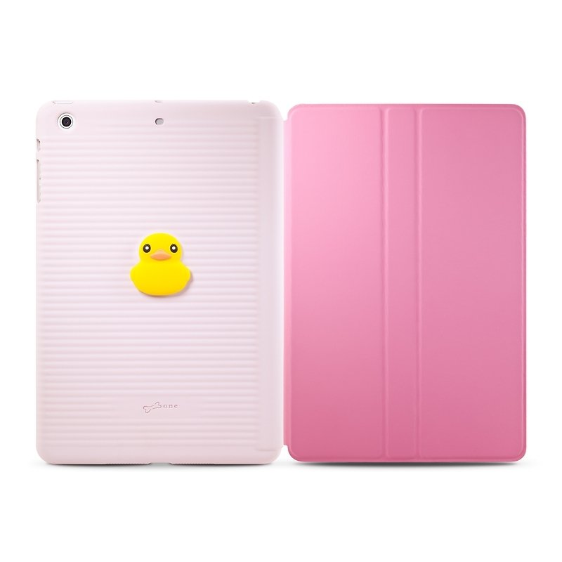 New iPad Mini Folio 甜蜜封印保護套 - 粉紅/黃色鴨鴨 - 其他 - 矽膠 粉紅色