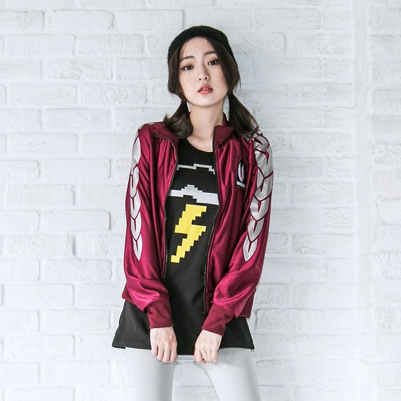 WOMEN'S LOGO silver collar coat - red wine - Women's Casual & Functional Jackets - Other Materials Multicolor