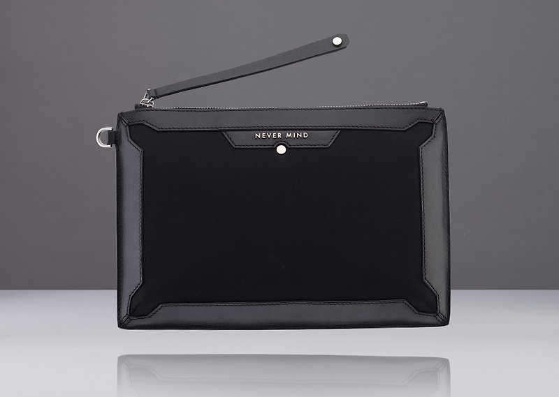 NEVER MIND-iPad Trend Clutch - Leather Sheepskin - DIA - Fashion Black - New Year - Clutch Bags - Genuine Leather Black