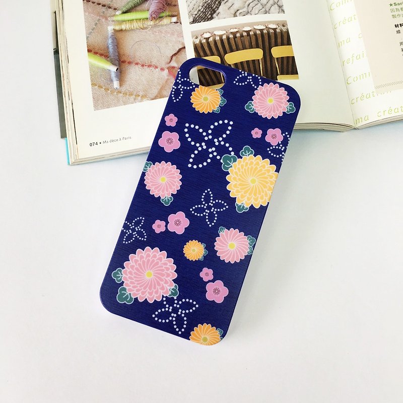 Japan Kimono Deep Blue Pattern Print Soft / Hard Case for iPhone X,  iPhone 8,  iPhone 8 Plus,  iPhone 7 case, iPhone 7 Plus case, iPhone 6/6S, iPhone 6/6S Plus, Samsung Galaxy Note 7 case, Note 5 case, S7 Edge case, S7 case - Phone Cases - Plastic Blue