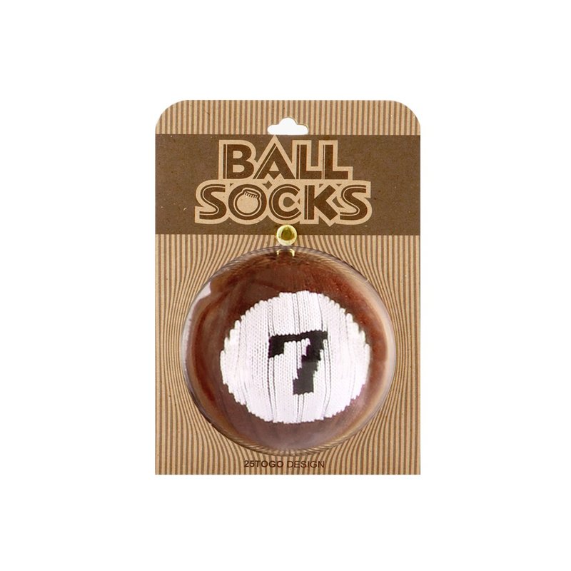 POOL BALL SOCKS ビリヤードソックス 7号玉 - 靴下・ソックス - コットン・麻 ブラウン