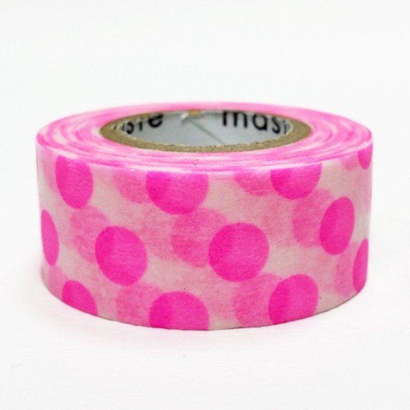 Mastee and paper tape Basic Qualification [Large Point - Fluorescent Powder (MST-MKT141-FPK)] - Washi Tape - Paper Pink