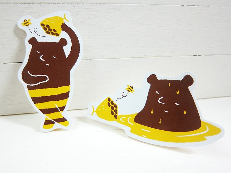 Honey Bear sticker - สติกเกอร์ - กระดาษ สีเหลือง
