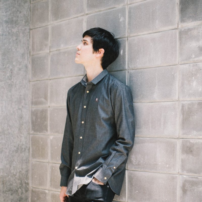 Men shirt: Straight-Small collar - Men's Shirts - Cotton & Hemp Black