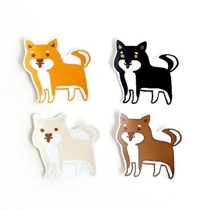 1212 fun design waterproof stickers funny stickers everywhere - Four color Shiba - Stickers - Waterproof Material Multicolor
