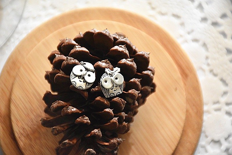 ~ "Christmas Edition" Owl*Kaka or Think*Sterling Silver Earrings ~ <Single> Sheep + Handmade - Earrings & Clip-ons - Sterling Silver Silver
