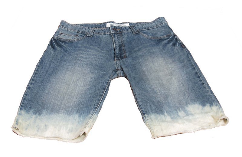 【Wahr】 漸層男款牛仔五分褲 - Men's Pants - Other Materials Blue