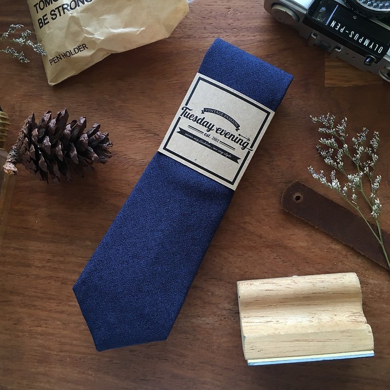 復古領帶 - 海軍藍 - 領帶/領帶夾 - 其他材質 藍色