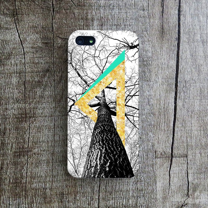 OneLittleForest - Original Mobile Case - iPhone 5, iPhone 5c, iPhone 4- geometric tree - เคส/ซองมือถือ - วัสดุอื่นๆ สีเหลือง