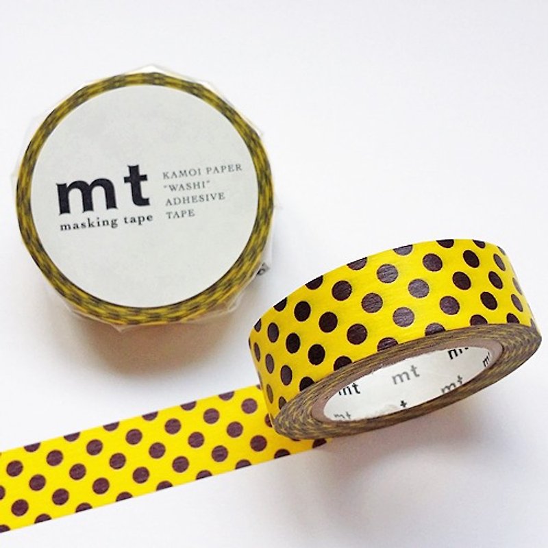 mt 和紙膠帶 Deco【水玉點點-長頸鹿(MT01D232)】生產完了品 - 紙膠帶 - 紙 黃色