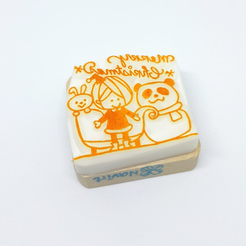 **聖誕印章**女孩小兔雪熊貓 - 印章/印台 - 塑膠 