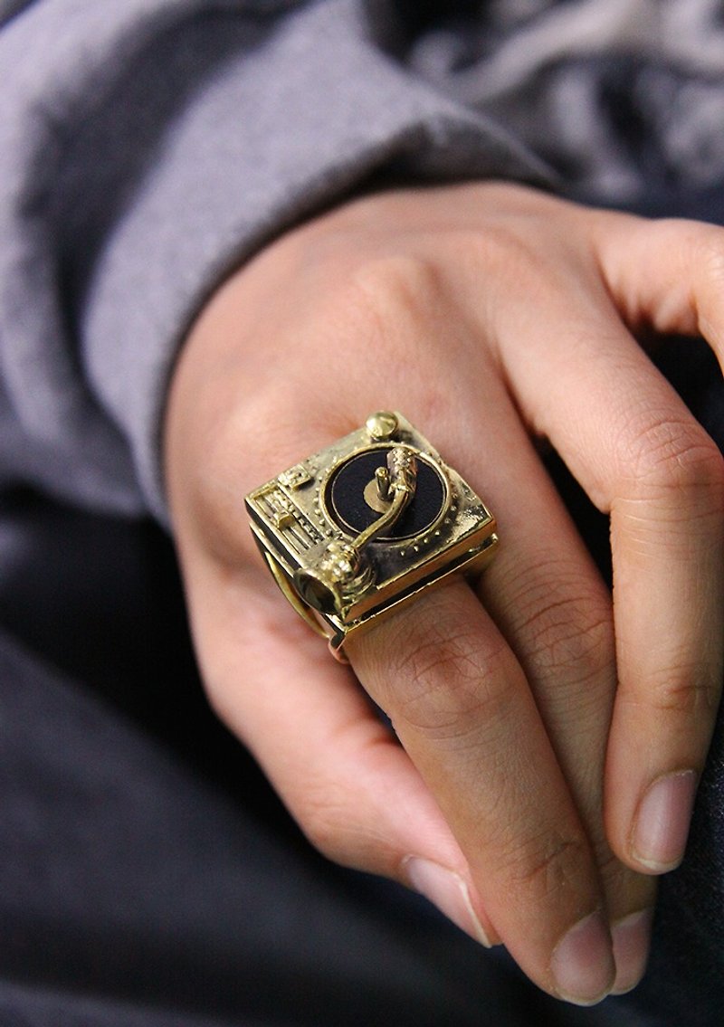 唱盤機黃銅戒指 - 戒指 - 其他金屬 金色