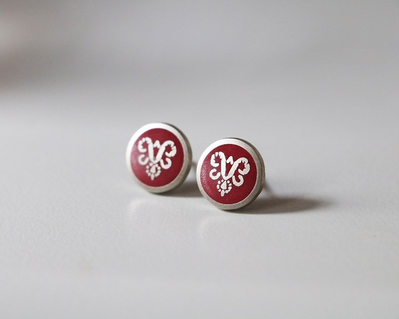 bloodline earrings - ต่างหู - โลหะ สีแดง