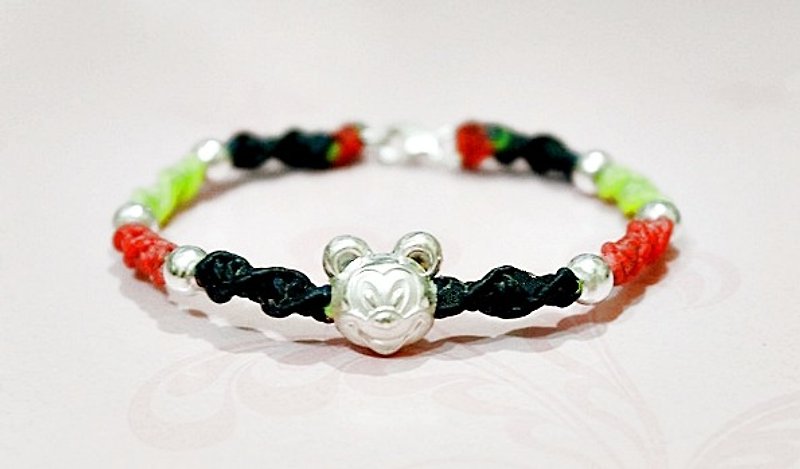 Thai silk wax line X Silver _Just Mickey // // colors can be chosen - Bracelets - Wax Multicolor