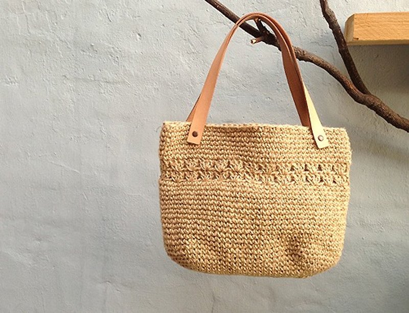 Hand-knotted jute bag ~ poetry life bag article D (single product) ~ hand-made poems, happiness! - กระเป๋าถือ - พืช/ดอกไม้ 