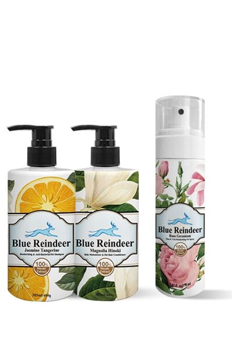 Blue Reindeer 除臭抑菌驅蟲護膚組合 - 寵物沐浴乳/洗毛精 - 植物．花 多色