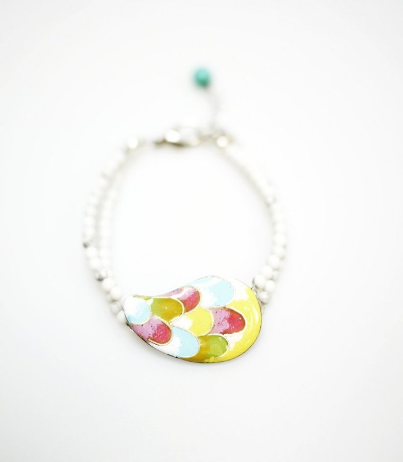 Drop of Tears colorful tear enamel bracelet (white series) - Bracelets - Other Metals White