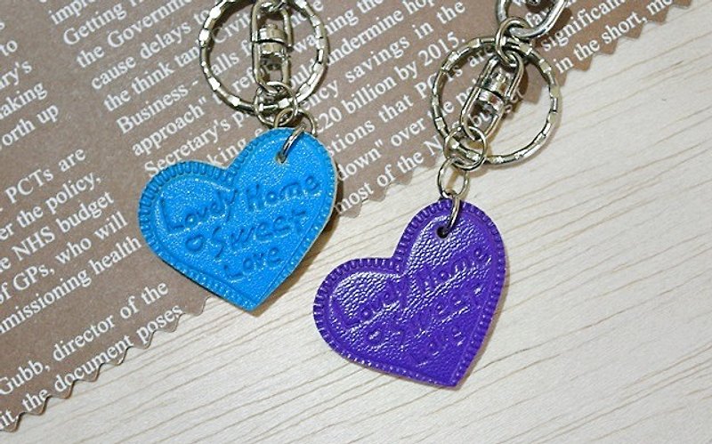 Key ring // hanging ornament <Romantic heart> (1 pair X2) Limited X1 - Valentine's Day gift - - ที่ห้อยกุญแจ - โลหะ สีน้ำเงิน