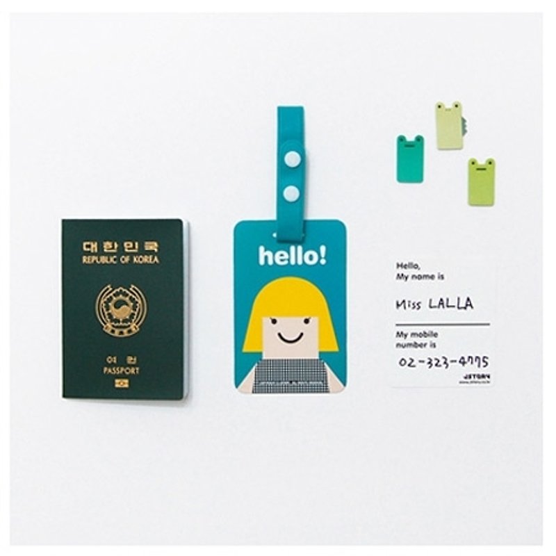 Dessin x JSTORY- happy playing luggage tag -MS.Lalla, JST14082 - Luggage Tags - Plastic Green
