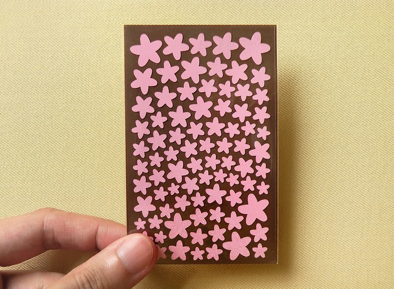 星花シール - シール - 防水素材 ピンク