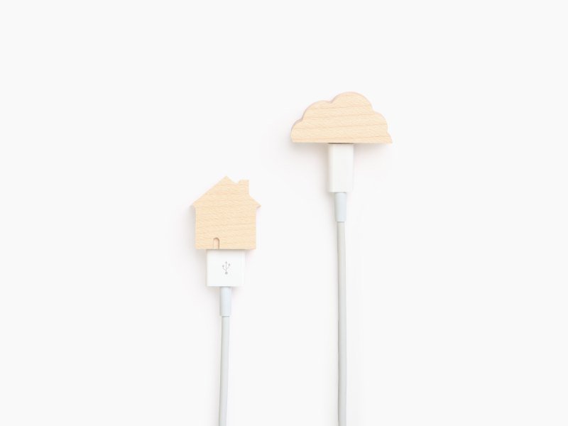 iphone / ipad mini 童話楓木USB防塵蓋（房子與雲） - 手機殼/手機套 - 竹 金色