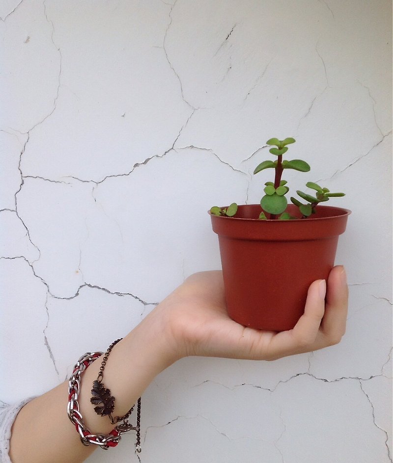 Exchanging gifts // ∞ elegant leaves bracelet - Bracelets - Other Metals Brown